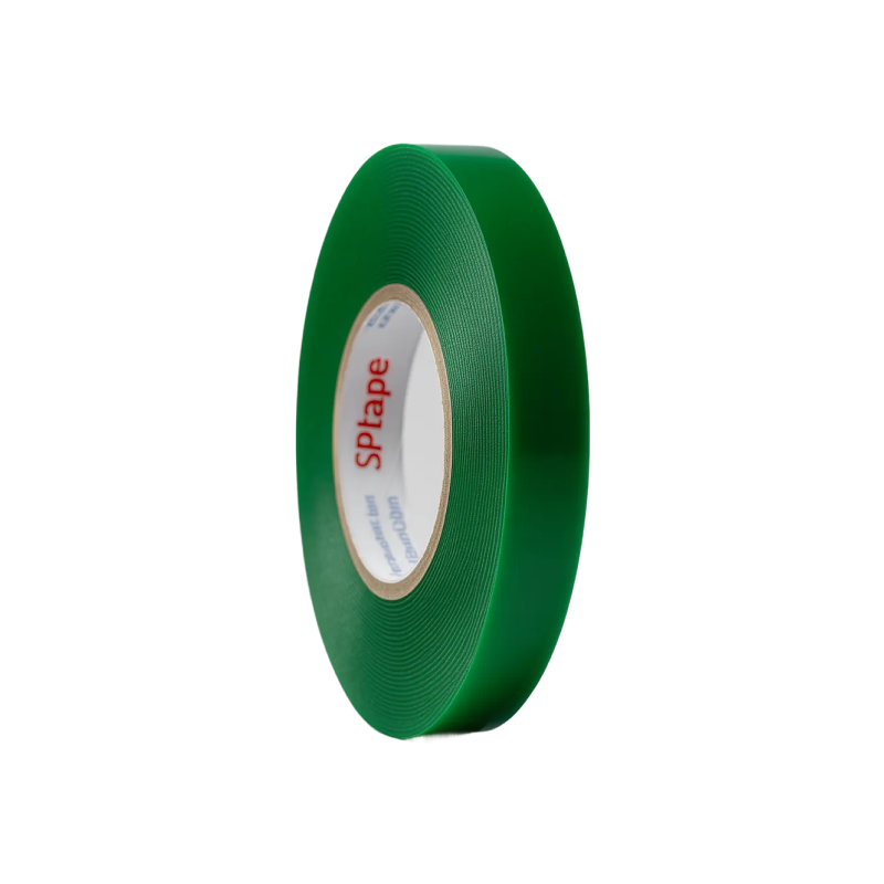 Fita Dupla Face de Massa Acrílica Transparente com Liner Verde3